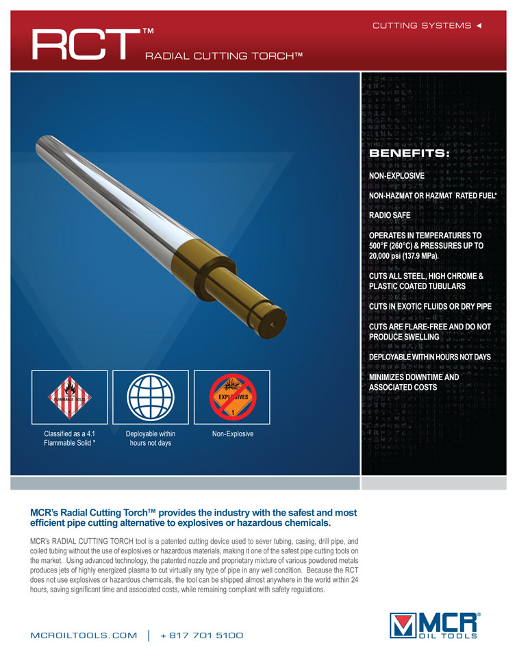 MCR Oil Tools - Radial Cutting Torch - RCT
